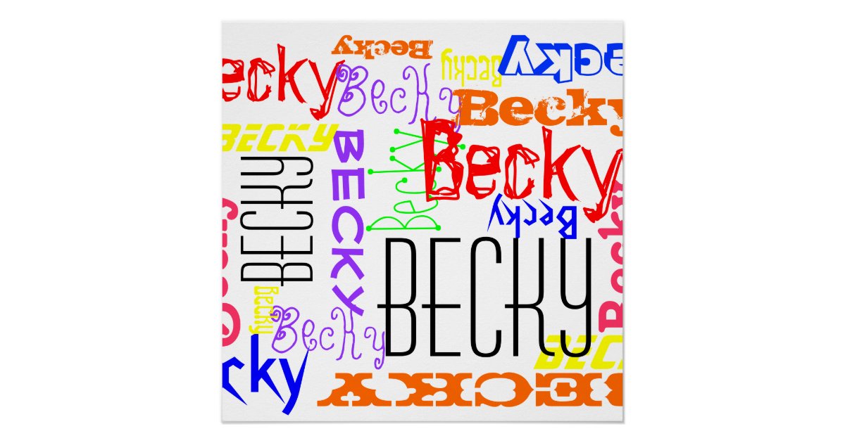 Personalized Custom Name Collage Colorful Poster | Zazzle.com