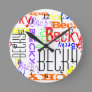 Personalized Custom Name Collage Colorful Round Clock