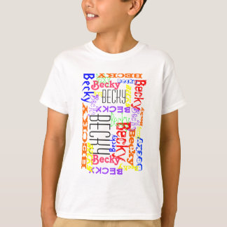 Personalized Custom Name Collage Colorful T-Shirt
