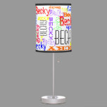 Personalized Custom Name Collage Colorful Table Lamp
