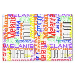 Personalized Custom Name Collage Colorful Tissue Paper