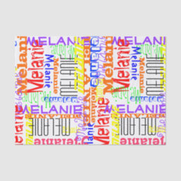 Personalized Custom Name Collage Colorful Tissue Paper