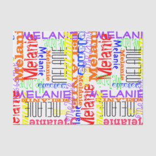 Personalized Custom Name Collage Colorful Tissue Paper