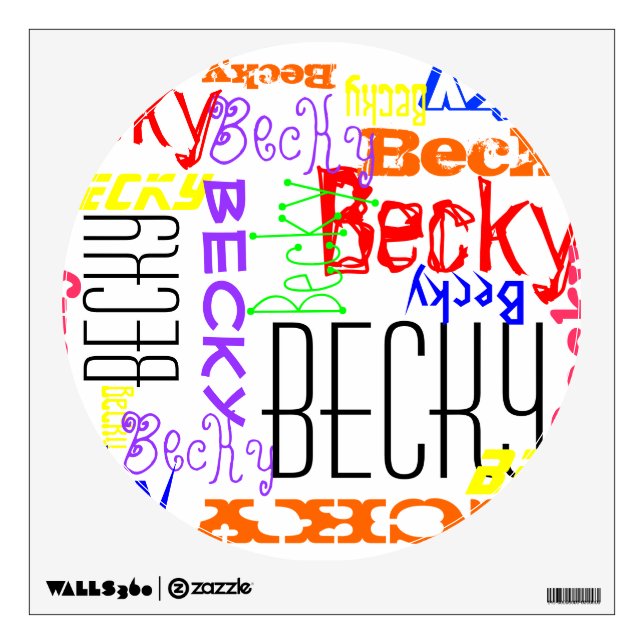 Personalized Custom Name Collage Colorful Wall Decal (Front)