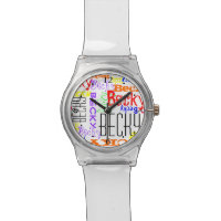 Personalized Custom Name Collage Colorful Wrist Watch