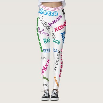 Personalized Custom Name Collage Leggings by MrHighSky at Zazzle