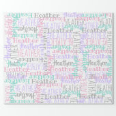 Personalized Custom Name Collage Pink Birthday Wrapping Paper (Flat)