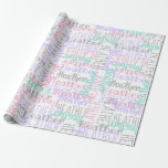 Personalized Custom Name Collage Pink Birthday Wrapping Paper