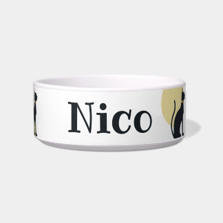 Personalized Custom Name Cute Cat Food or water Bo Bowl