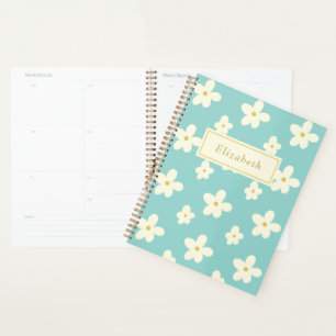 Personalized Custom Name Daisy Floral Cute Flowers Planner