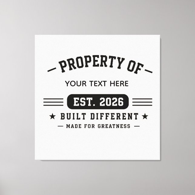 Personalized Custom Name Design – Minimal Modern T Canvas Print (Front)