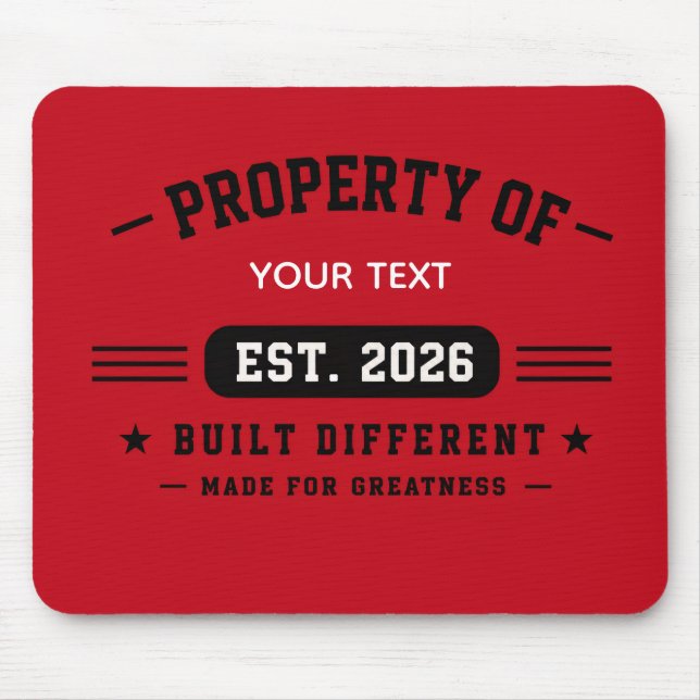 Personalized Custom Name Design – Minimal Modern T Mouse Pad (Front)