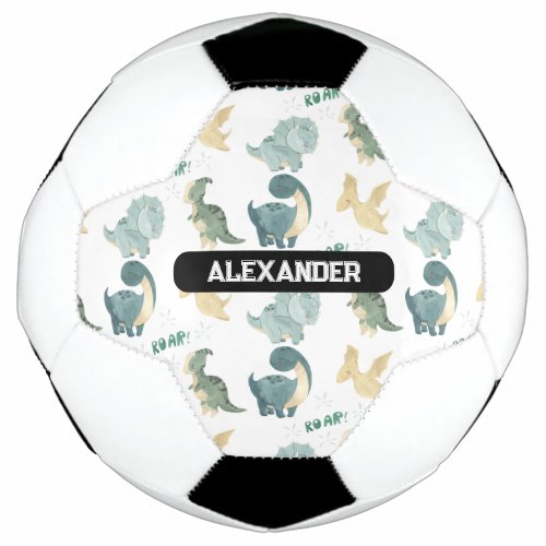 Personalized Custom Name Dinosaur Soccer Ball