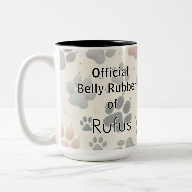 Personalized Custom Name Dog Love Two-Tone Coffee Mug (Left)