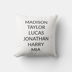 Personalized custom name family names best friends throw pillow