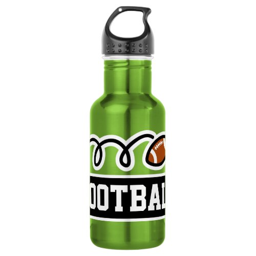 Personalized custom name football sports stainless steel water bottle