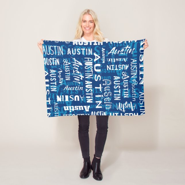 Personalized Custom Name for Austin Fleece Blanket (In Situ)