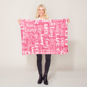 Personalized Custom Name for Lucy Fleece Blanket