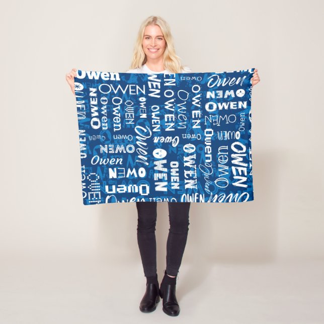 Personalized Custom Name for Owen Fleece Blanket (In Situ)