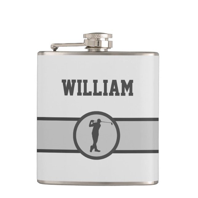 Personalized Custom Name Golfer Gifts  Flask (Front)