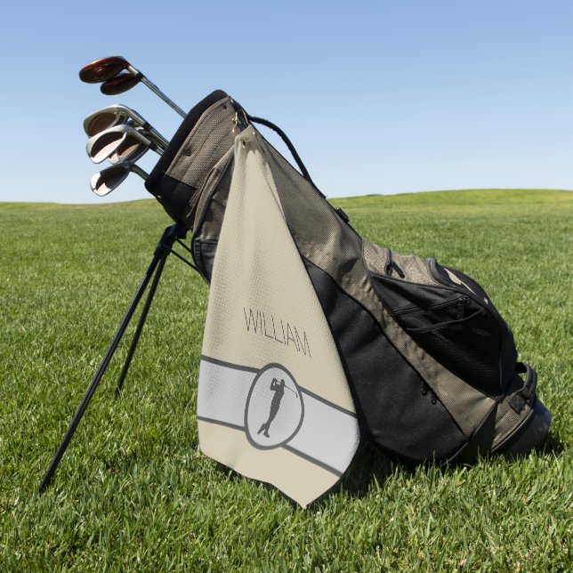 Personalized Custom Name Golfer Gifts Golf Towel (Green)