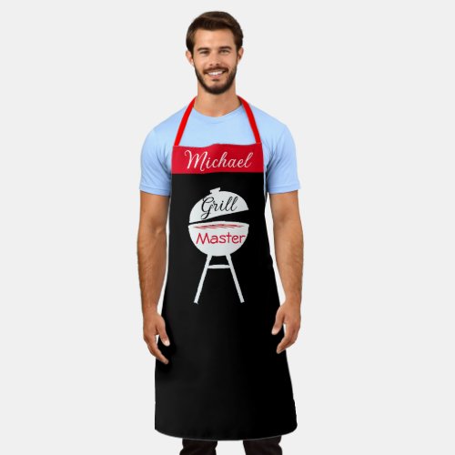 Personalized Custom Name Grill Chef Mens  Kitchen Apron
