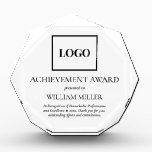 Personalized Custom Name Logo Employee Achievement Acrylic Award<br><div class="desc">Recognize excellence with a modern achievement award featuring a simple elegant design and white background. Customize it with your company logo,  recipient’s name,  and a personal message. Ideal for corporate awards,  team recognition,  and celebrating important milestones in a simple,  professional design.</div>