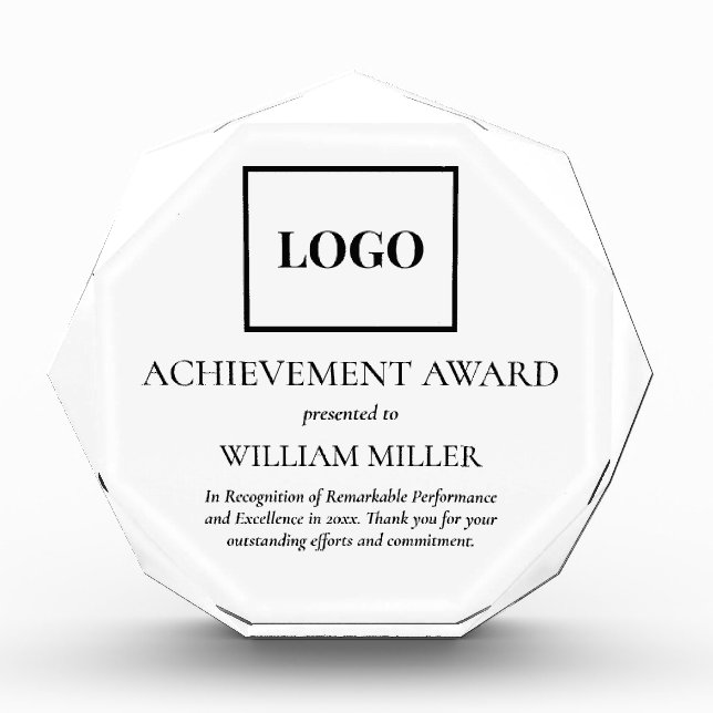 Personalized Custom Name Logo Employee Achievement Acrylic Award (Front)