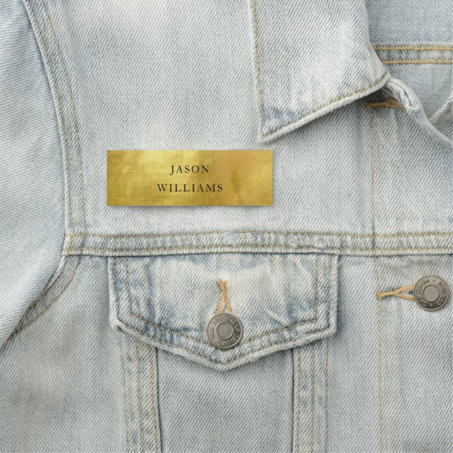 Personalized Custom Name Metallic Gold Name Tag (In Situ)