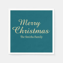 Personalized Custom Name Modern Merry Christmas 