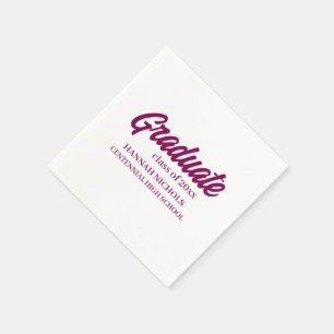 Personalized Custom Name Modern Script Graduation Napkins