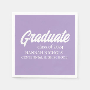 Personalized Custom Name Modern Script Graduation  Napkins