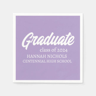 Personalized Custom Name Modern Script Graduation Napkins