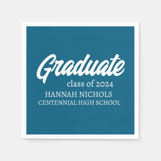 Personalized Custom Name Modern Simple Graduate. Napkins (Front)