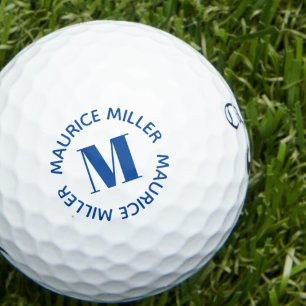 Personalized Custom Name Monogram Blue Golf Balls