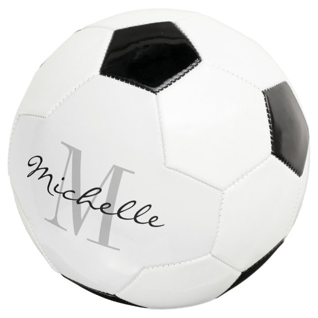 Personalized custom name monogram soccer ball gift (Three Quarter)