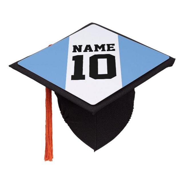 Personalized custom name number and photo image graduation cap topper (Angled)