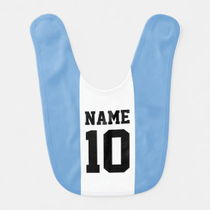Personalized custom name & number Argentina Flag Baby Bib