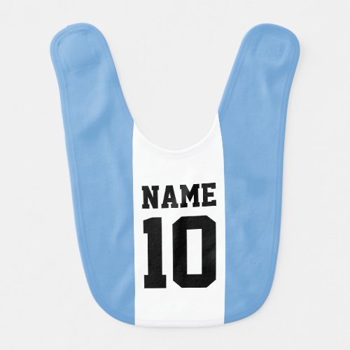 Personalized custom name  number Argentina Flag Baby Bib