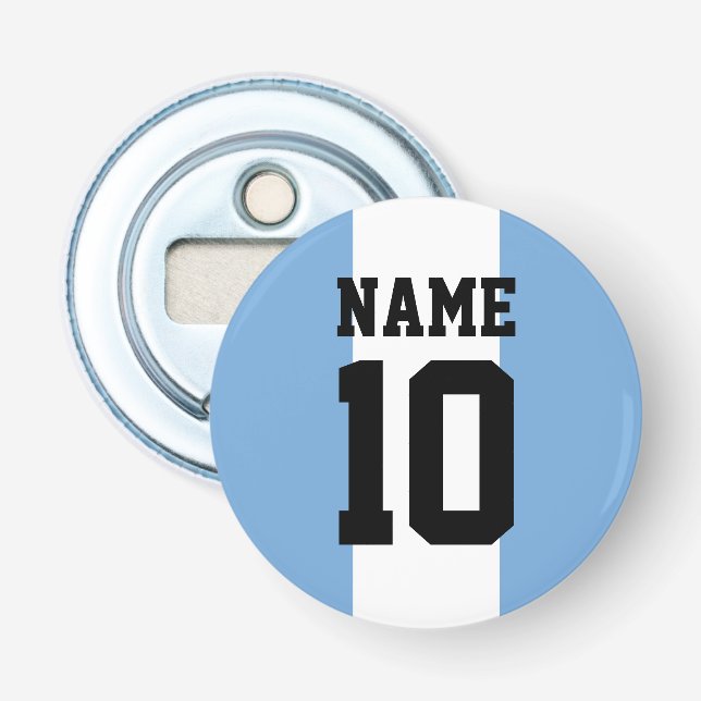 Personalized custom name & number Argentina Flag Bottle Opener (Front)