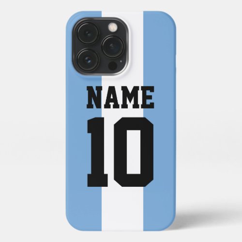 Personalized custom name  number Argentina Flag iPhone 13 Pro Case