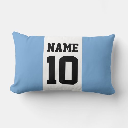 Personalized custom name number Argentina Flag Lumbar Pillow