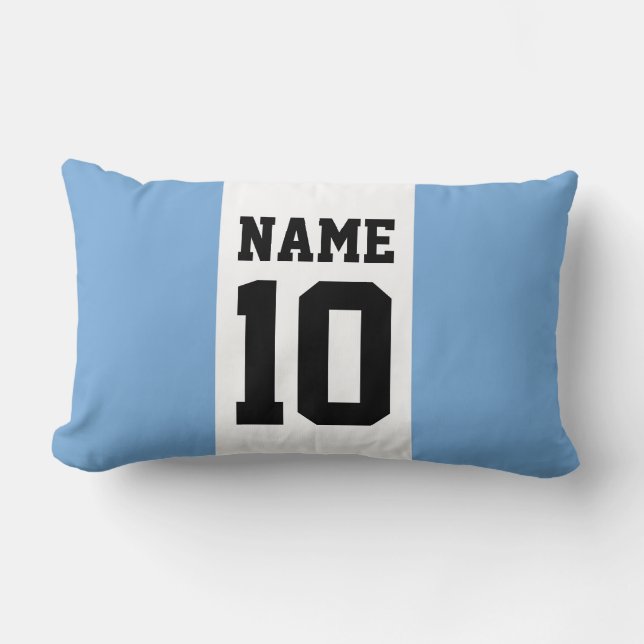 Personalized custom name number Argentina Flag Lumbar Pillow (Front)