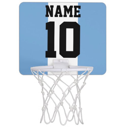 Personalized custom name  number Argentina Flag Mini Basketball Hoop