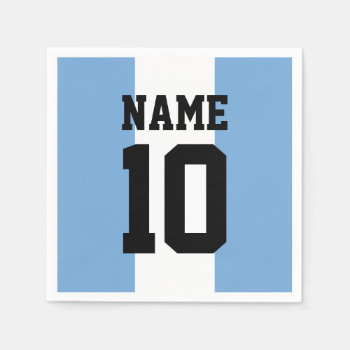 Personalized custom name  number Argentina Flag Napkins