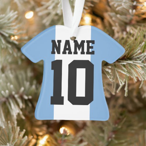 Personalized custom name  number Argentina Flag Ornament