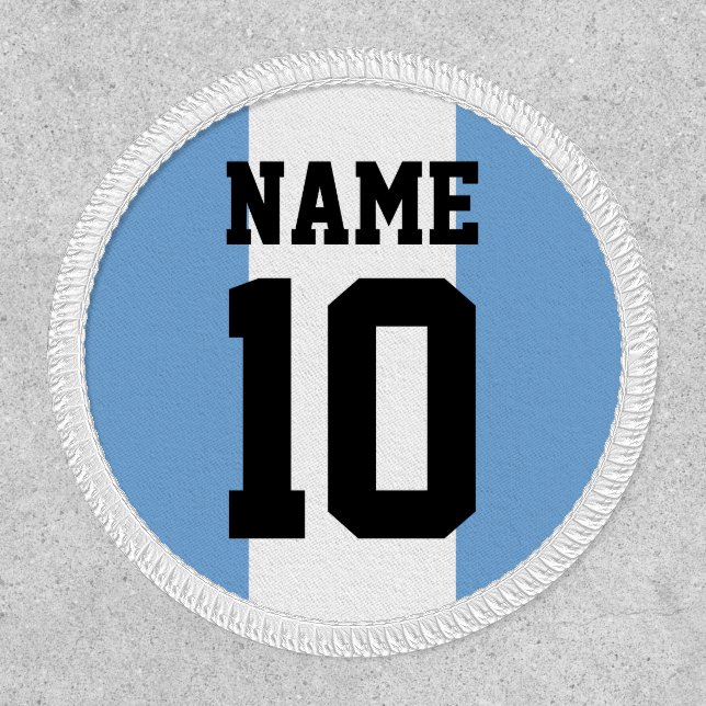 Personalized custom name & number Argentina Flag Patch (Front)