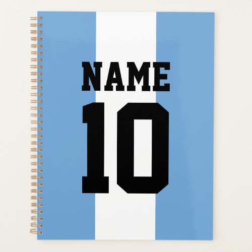 Personalized custom name  number Argentina Flag Planner