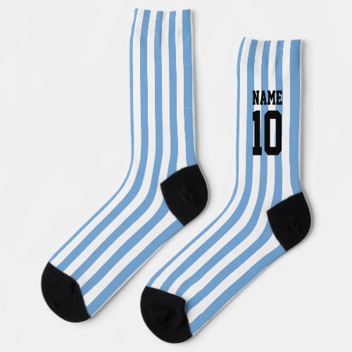 Personalized custom name  number Argentina Flag Socks