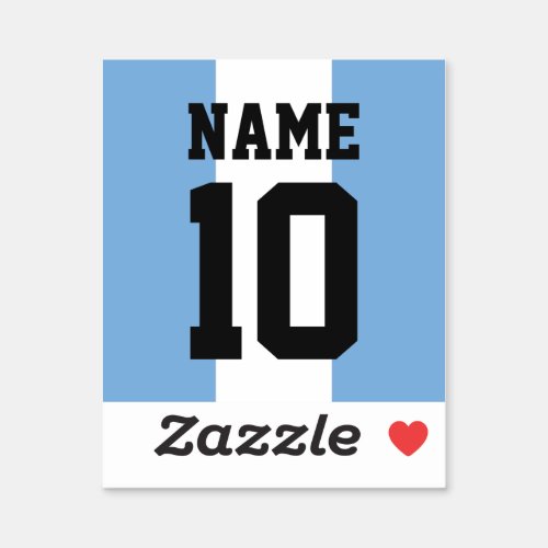 Personalized custom name  number Argentina Flag Sticker